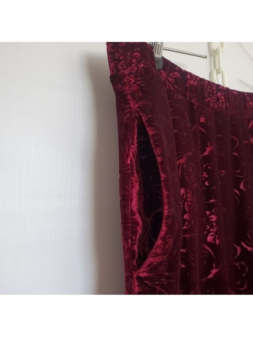MARC NEW YORK ANDREW MARC BURGUNDY VELOUR PANTS PULLON WOMENS (XL) - Picture 5 of 11